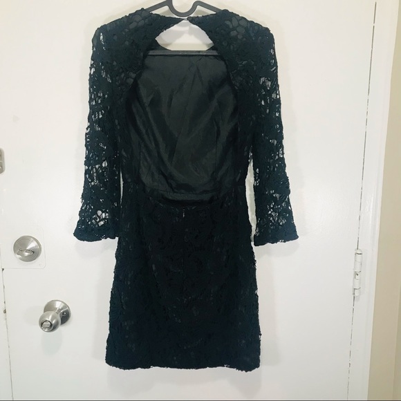 Asos black backless  3/4 sleeves mini prom dress size 4 Petite - Picture 2 of 11
